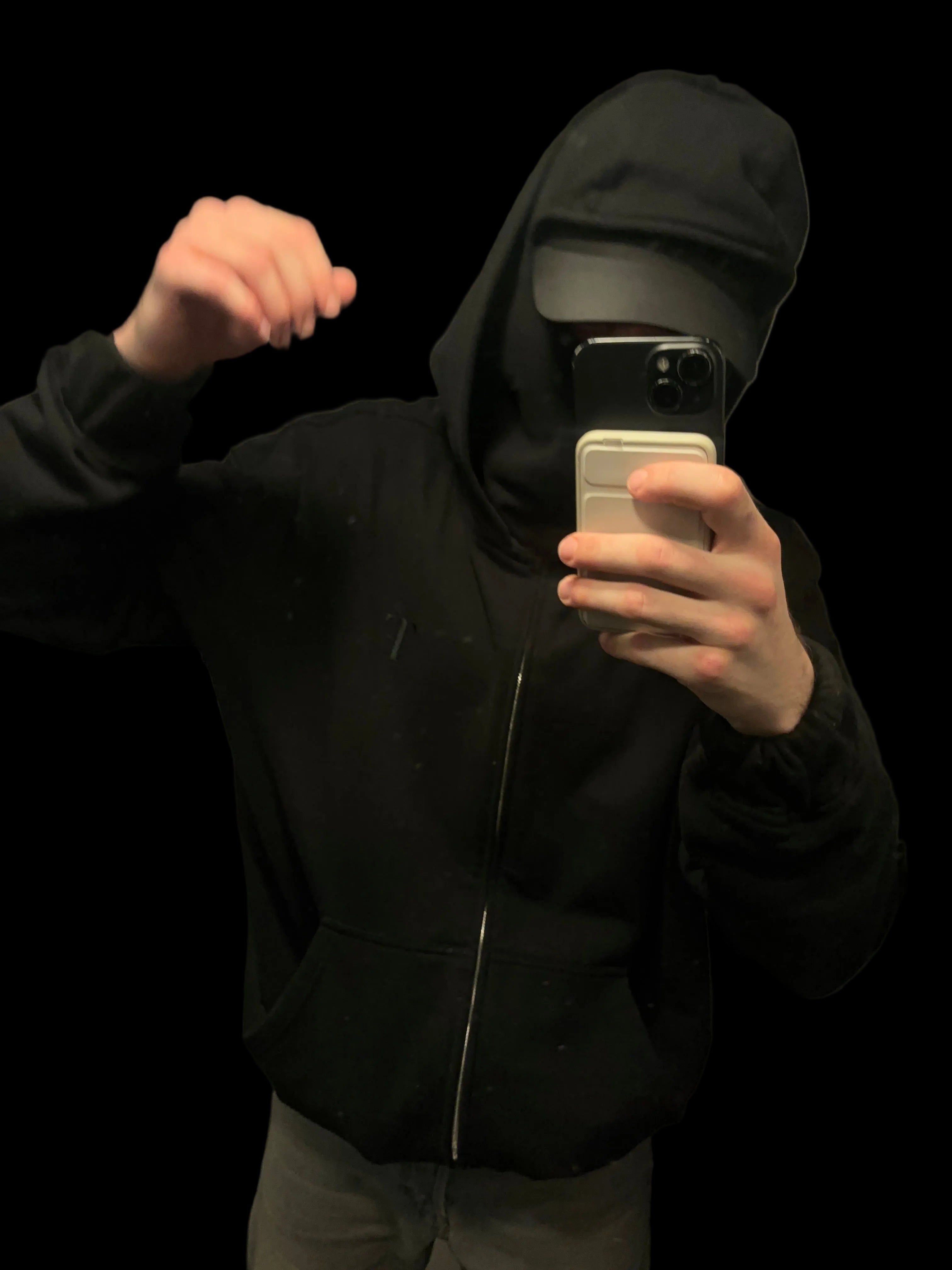 BALACLAVA ZIP HOODIE – BLACK (Signature)